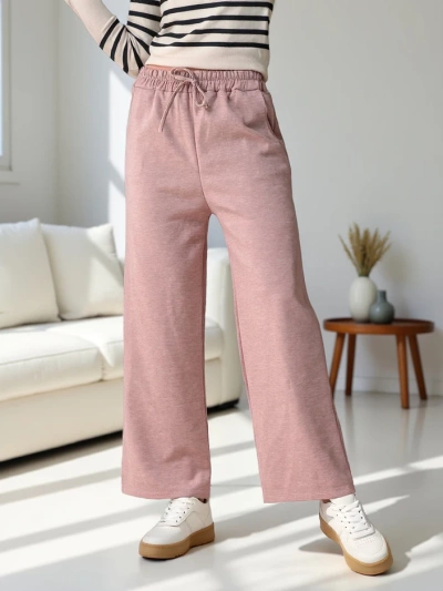 Royalfashion Women's Wide Woven Jersey Pants