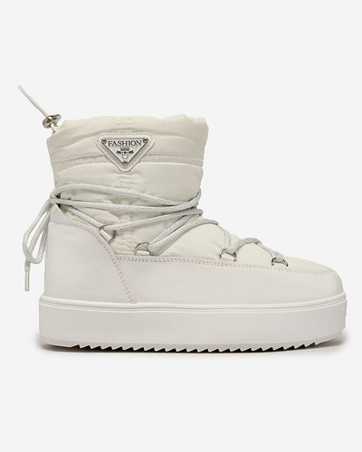 Royalfashion Женские ботинки-слипы a'la snow boots in white Vevnose