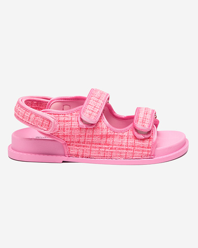 Dark pink women's fabric sandals Desotty - Footwear