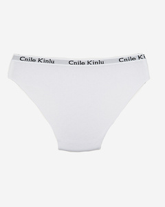 Women's white panties with decorative rubber - Underwear