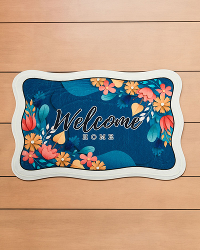 Royalfashion Floral doormat rug