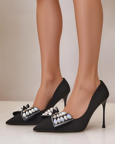 Royalfashion Women's high-heeled shoes with a bow Cocarte