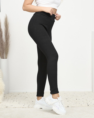 Warmed black women's leggings- Clothing