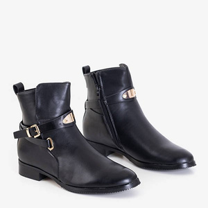 Black women's boots with buckle Fonde - Footwear