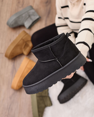 Royalfashion Черные женские сапоги на платформе Ersinella