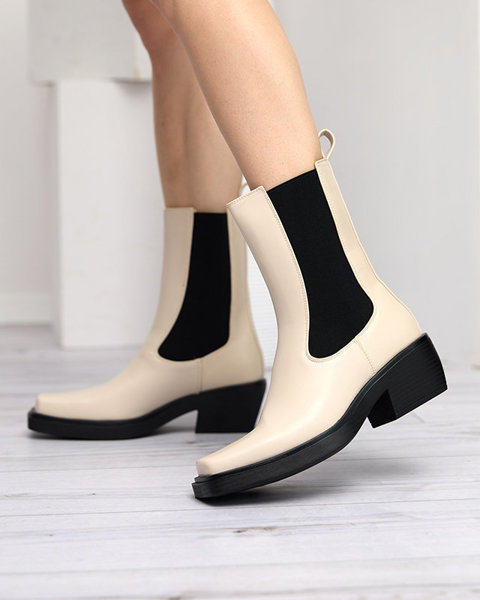 Beige women's high slip boots Darran - Footwear