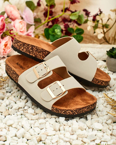 Royalfashion Sieviešu Ottoma flip-flops ar plakanu zoli