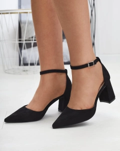 Black women's pumps on a post Derra - Footwear