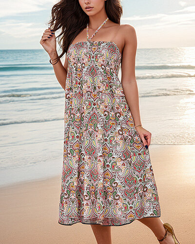 Royalfashion Women's midi dress with print