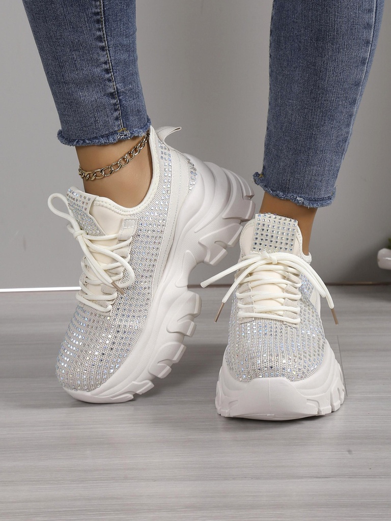 Royalfashion Women's sporty sneakers with rhinestones Blysco