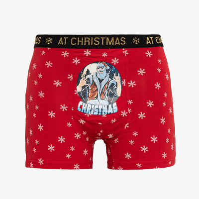 Red men's Christmas boxer shorts - Underwear