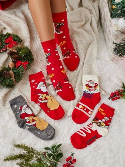 Royalfashion Women's Long Holiday Socks 5/pack