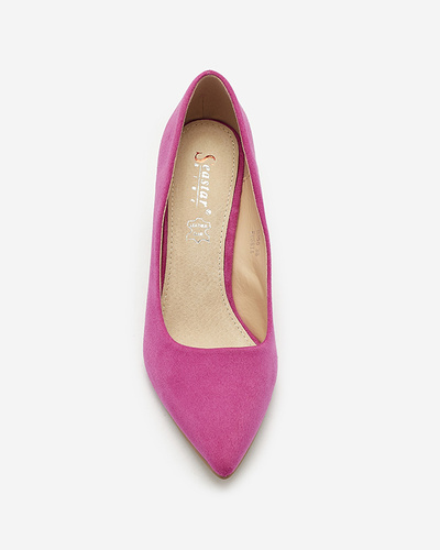 Fuchsia women's eco suede pumps on a post Afrogos- Footwear