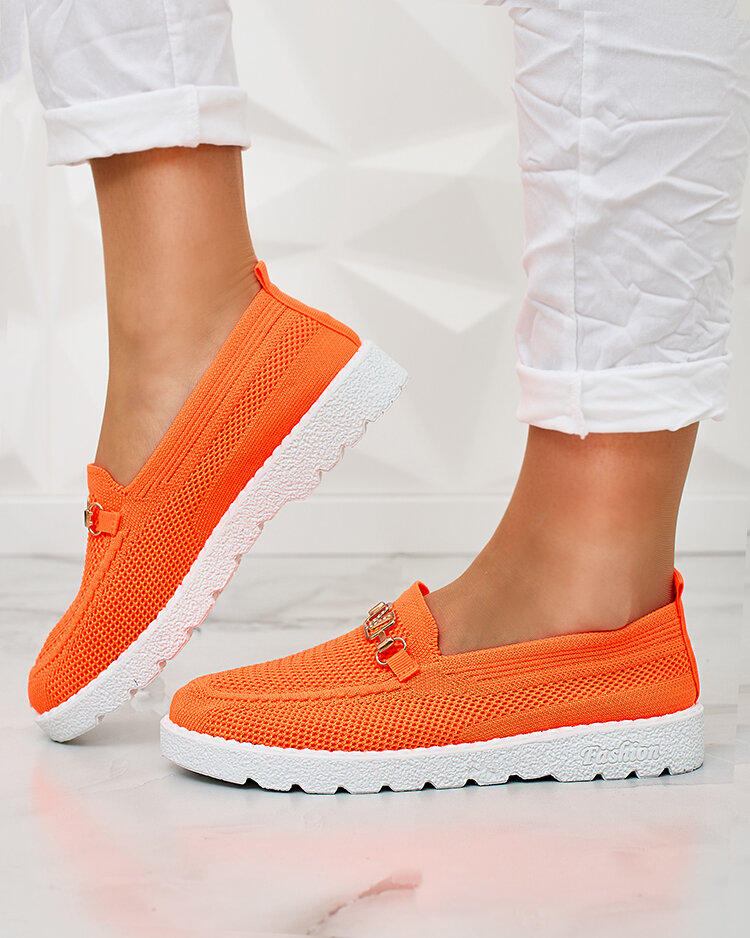 Royalfashion Женские тканевые мокасины с золотым украшением Erticae