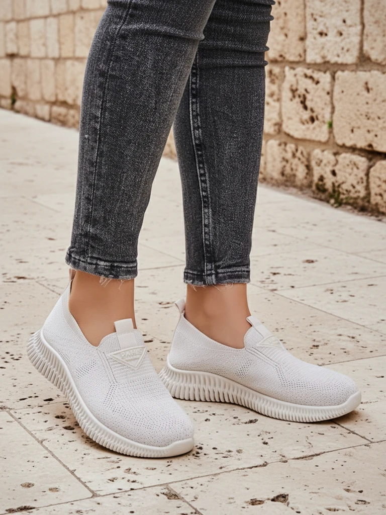 Royalfashion Женские тканевые спортивные слипоны Serra