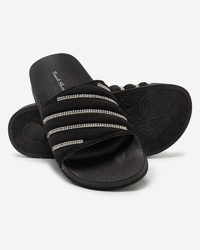 Black women's flip-flops with zircons Erikis - Footwear