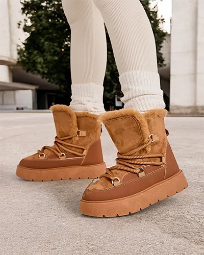 Royalfashion Sieviešu šņoru ziemas zābaki Liloz