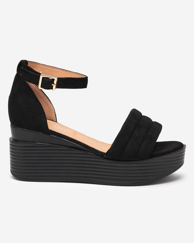 Black women's wedge sandals Okita - Shoes