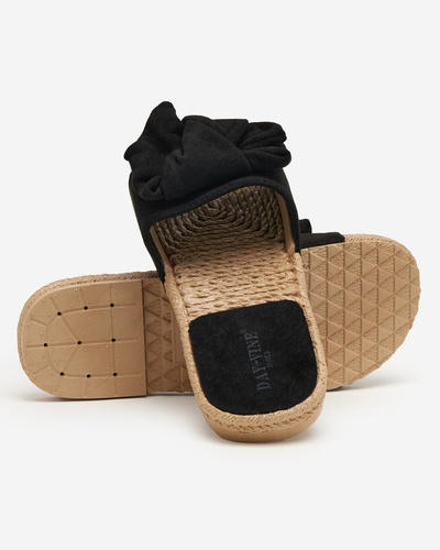 Black women's slippers with a bow Terina - Footwear