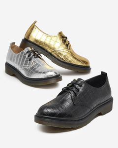 OUTLET Gold women's shoes with Seniri embossing - Footwear