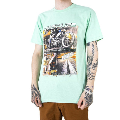 Green cotton men's printed t-shirt - Clothing