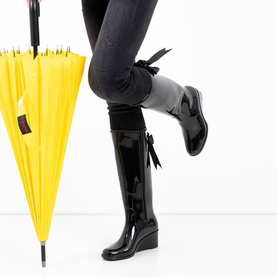 Black women's wellingtons on a heel Genofa - Footwear