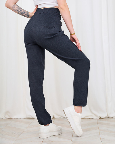 Royalfashion Patterned navy blue women's teggings pants PLUS SIZE