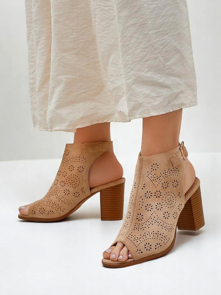 Royalfashion Women’s cut-out block-heel sandals Abetle