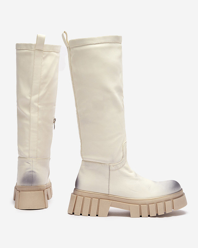 Cream women's Astaroth mid-calf boots - Footwear