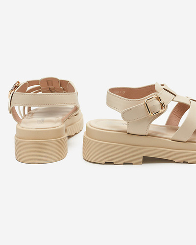 Ladies' beige sandals on a thicker sole Gacino - Footwear