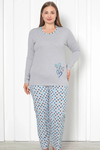 Royalfashion Women's 2-piece cotton polka dot pajamas PLUS SIZE