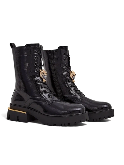 Royalfashion Women's patent leather worker ankle boots Tesiolle