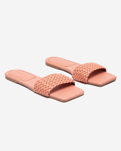 Women's coral slippers with a braided stripe Netyka - Footwear