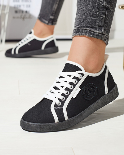 Black women's sneakers with Wefera patch -