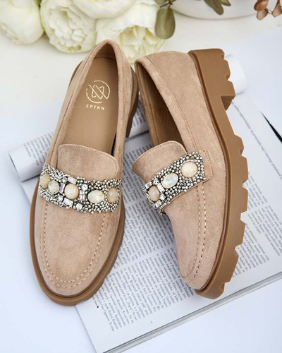 Royalfashion Women's moccasins with colored zircons Nel