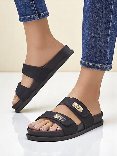 Женские тапочки Royalfashion с декоративными пряжками Costes