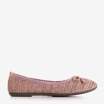 Pink Wewo women's woven ballerinas - Footwear