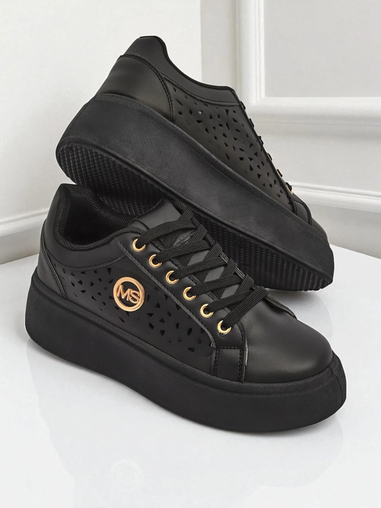 Aurelia Nero - Черная платформа Royalfashion из экокожи, модель LH201-8