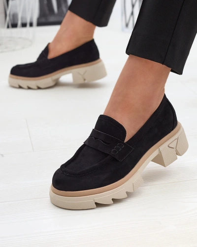 Eco suede black moccasins for women Zirraf - Footwear