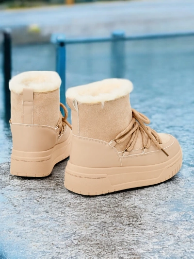 Royalfashion Women's lace-up snow boots Moniuc