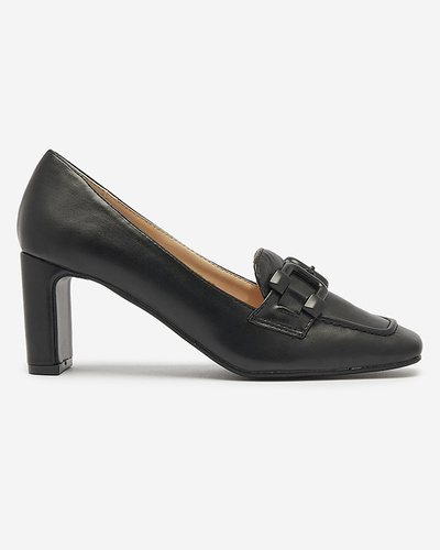 Women's moccasin-style pumps in black Mokwell-Footwear