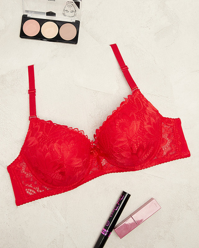 Women's padded bra in red- Lingerie