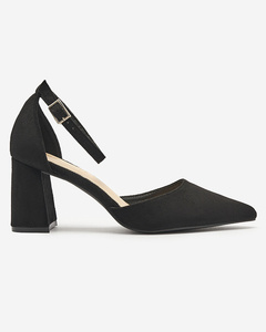 Black women's pumps on a post Derra - Footwear