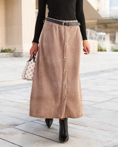 Royalfashion Women's midi skirt with decorative buttons