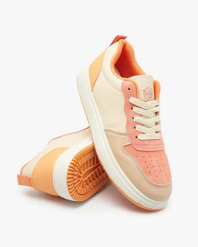 Royalfashion Beige and orange Colorburst Classics sports shoes