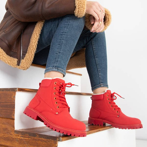 Women's red insulated boots by Gawin - Footwear