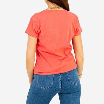 Women's Coral Print T-Shirt - Clothing