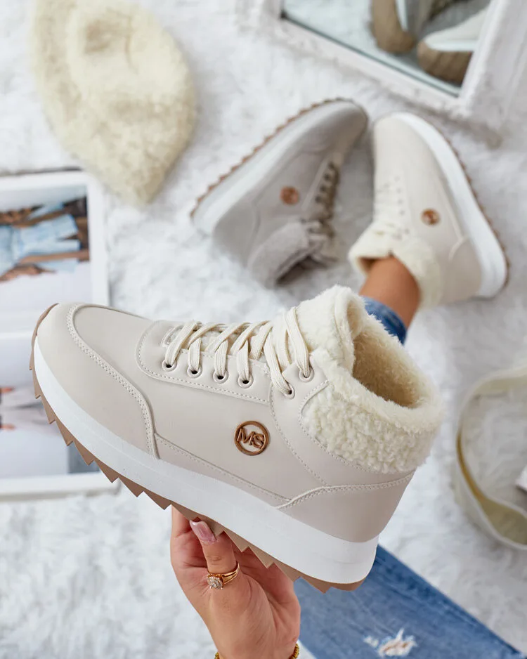 Royalfashion Women's insulated sneakers with fur Frozit