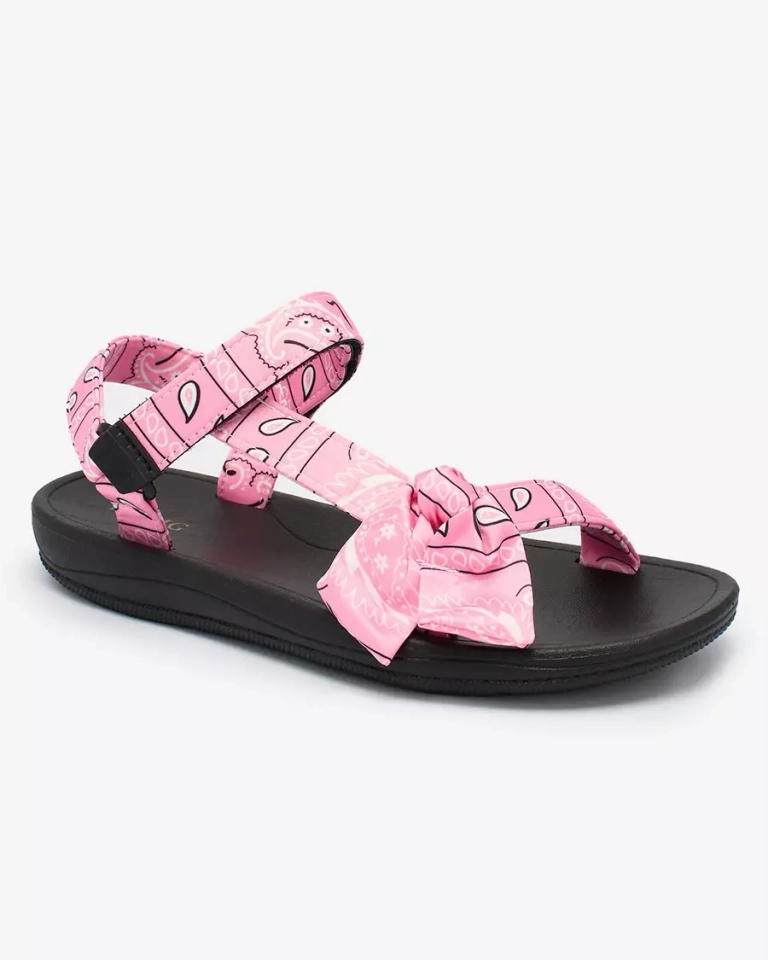 Royalfashion Pink women's sandals with bow Oyall