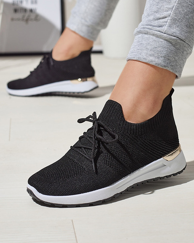 Black woven sports shoes for women Ferroni - Footwear